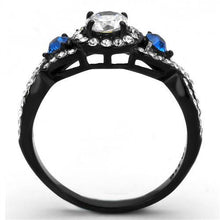 TK2286 - Stainless Steel Ring Two-Tone IP Black (Ion Plating) Women AAA Grade CZ Clear