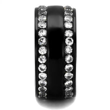 TK2290 - Stainless Steel Ring IP Black(Ion Plating) Women AAA Grade CZ Clear