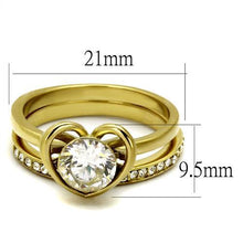 TK2295 - Stainless Steel Ring IP Gold(Ion Plating) Women AAA Grade CZ Clear
