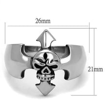 TK2318 - Stainless Steel Ring High polished (no plating) Men Epoxy Jet