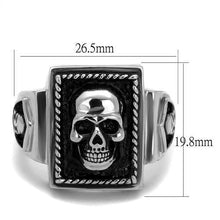TK2326 - Stainless Steel Ring High polished (no plating) Men Epoxy Jet