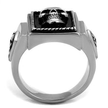 TK2326 - Stainless Steel Ring High polished (no plating) Men Epoxy Jet