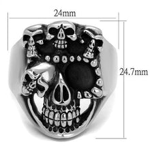 TK2329 - Stainless Steel Ring High polished (no plating) Men Epoxy Jet