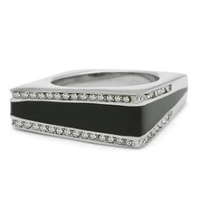 TK232 - Stainless Steel Ring High polished (no plating) Women Top Grade Crystal Clear