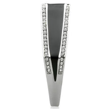TK232 - Stainless Steel Ring High polished (no plating) Women Top Grade Crystal Clear