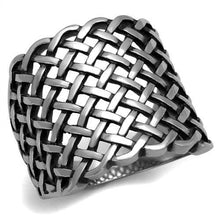 TK2333 - Stainless Steel Ring High polished (no plating) Men Epoxy Jet