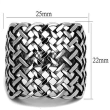 TK2333 - Stainless Steel Ring High polished (no plating) Men Epoxy Jet