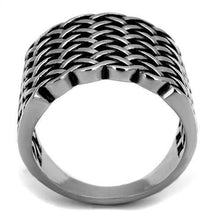TK2333 - Stainless Steel Ring High polished (no plating) Men Epoxy Jet