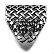 TK2333 - Stainless Steel Ring High polished (no plating) Men Epoxy Jet