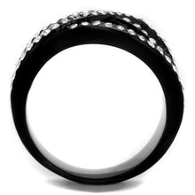 TK2357 - Stainless Steel Ring IP Black(Ion Plating) Women Top Grade Crystal Montana