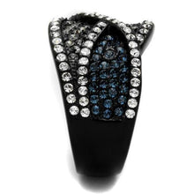 TK2357 - Stainless Steel Ring IP Black(Ion Plating) Women Top Grade Crystal Montana