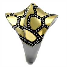 TK2368 - Stainless Steel Ring Two-Tone IP Gold (Ion Plating) Women Epoxy Jet