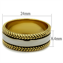TK2375 - Stainless Steel Ring Two-Tone IP Gold (Ion Plating) Men Epoxy Jet