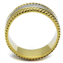 TK2375 - Stainless Steel Ring Two-Tone IP Gold (Ion Plating) Men Epoxy Jet