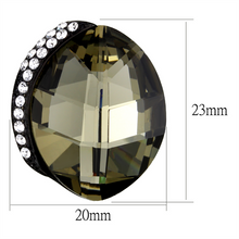TK2377 - Stainless Steel Earrings IP Black(Ion Plating) Women Top Grade Crystal Black Diamond