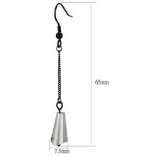 TK2381 - Stainless Steel Earrings IP Black(Ion Plating) Women Synthetic Clear