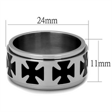 TK2391 - Stainless Steel Ring High polished (no plating) Men Epoxy Jet