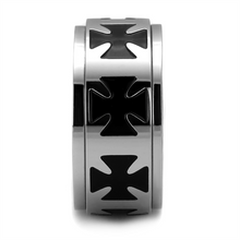 TK2391 - Stainless Steel Ring High polished (no plating) Men Epoxy Jet
