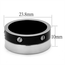 TK2397 - Stainless Steel Ring Two-Tone IP Black (Ion Plating) Men No Stone No Stone