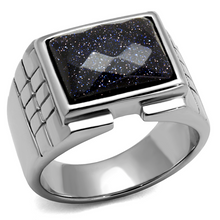TK2399 - Stainless Steel Ring High polished (no plating) Men Blue Sand Montana