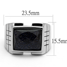 TK2399 - Stainless Steel Ring High polished (no plating) Men Blue Sand Montana
