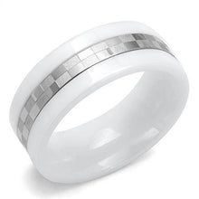 TK2403 - Stainless Steel Ring High polished (no plating) Women Ceramic White