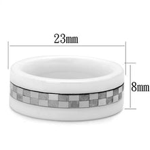 TK2403 - Stainless Steel Ring High polished (no plating) Women Ceramic White