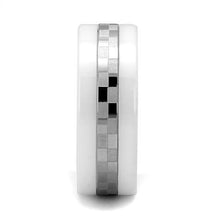 TK2403 - Stainless Steel Ring High polished (no plating) Women Ceramic White