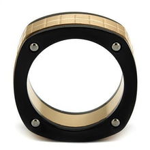 TK2406 - Stainless Steel Ring Three Tone IP?IP Rose Gold & IP Black & High Polished) Men No Stone No Stone