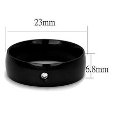 TK2409 - Stainless Steel Ring IP Black(Ion Plating) Men AAA Grade CZ Clear