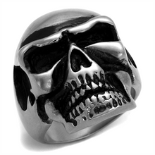 TK2419 - Stainless Steel Ring Antique Silver Men Epoxy Jet