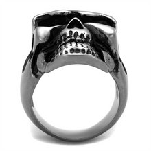 TK2419 - Stainless Steel Ring Antique Silver Men Epoxy Jet