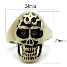 TK2450 - Stainless Steel Ring IP Antique Copper Men Epoxy Jet