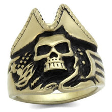 TK2453 - Stainless Steel Ring IP Antique Copper Men Epoxy Jet