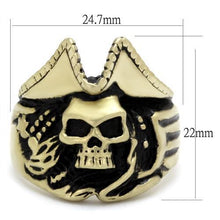 TK2453 - Stainless Steel Ring IP Antique Copper Men Epoxy Jet