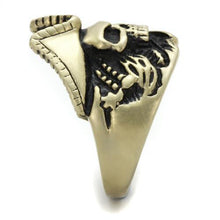 TK2453 - Stainless Steel Ring IP Antique Copper Men Epoxy Jet