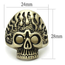 TK2455 - Stainless Steel Ring IP Antique Copper Men Epoxy Jet