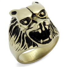 TK2462 - Stainless Steel Ring IP Antique Copper Men Epoxy Jet