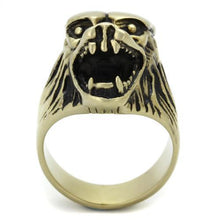 TK2462 - Stainless Steel Ring IP Antique Copper Men Epoxy Jet