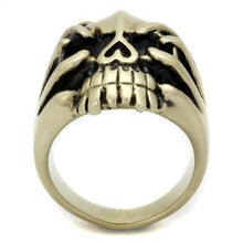 TK2463 - Stainless Steel Ring IP Antique Copper Men Epoxy Jet
