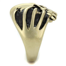 TK2463 - Stainless Steel Ring IP Antique Copper Men Epoxy Jet