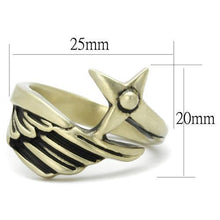 TK2470 - Stainless Steel Ring IP Antique Copper Men Epoxy Jet