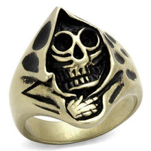 TK2474 - Stainless Steel Ring IP Antique Copper Men Epoxy Jet