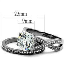 TK2478 - Stainless Steel Ring High polished (no plating) Women AAA Grade CZ Clear