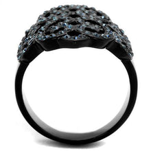 TK2481 - Stainless Steel Ring IP Black(Ion Plating) Women Top Grade Crystal Montana