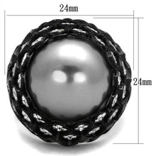 TK2483 - Stainless Steel Ring IP Black(Ion Plating) Women Synthetic Gray