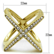 TK2497 - Stainless Steel Ring IP Gold(Ion Plating) Women Top Grade Crystal Clear