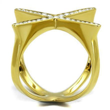 TK2497 - Stainless Steel Ring IP Gold(Ion Plating) Women Top Grade Crystal Clear