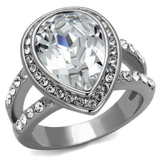 TK2504 - Stainless Steel Ring High polished (no plating) Women Top Grade Crystal Clear