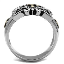 TK2517 - Stainless Steel Ring Two-Tone IP Gold (Ion Plating) Men Top Grade Crystal Clear